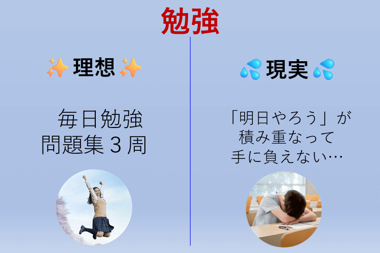 勉強の理想と現実