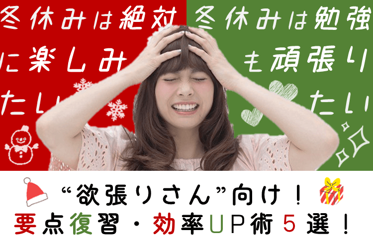【大学進学総合】冬休みは楽しみたい！勉強もしたい！「わがまま」要点復習＆効率UP術５選。 近畿大ラリマー